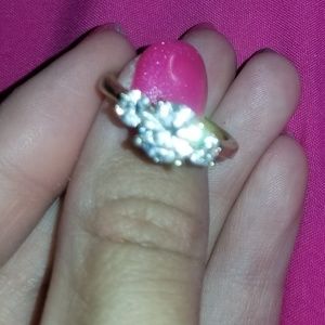 Three CZ Gem Ring in Gold